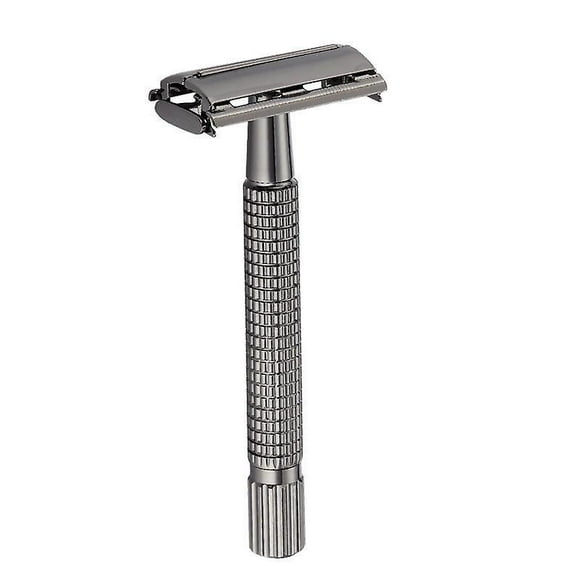 Men's Stainless Steel Safety Razor Kit - Manual Shaver with Travel Case and Reusable Blades