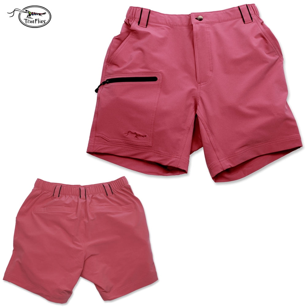TrueFlies Shell Creek Sevens Shorts (M)- Coral by