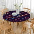 thumbnail image 3 of Rainbow Gradient Fitted Table Cover - Round Elastic Tablecloth, Waterproof & Scratch-Resistant for Parties (50 inches), 3 of 7