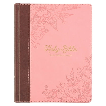 KJV Holy Bible, Note-taking Bible, Faux Leather Hardcover - King James Version, Brown/Pink