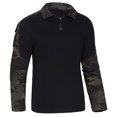 thumbnail image 2 of Pull - top militar con cremallera de cuarto para deportes al aire libre de manga larga en verano Pull - top militar negro CPL, 2 of 10