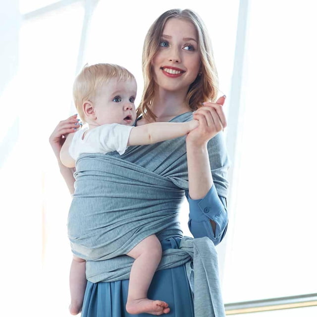 All-in-One Elastic Slings - Baby Carrier - Infant Sling - Baby Sling - Hands Free Slings - Baby Shower Gift - One Size (Classic Gray)