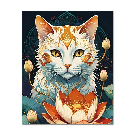 Paint by Number DIY Paint by Numbers Kit for Kids & Adults Beginner DIY Acrylic Painting Kits, 16x20 inch Christmas gifts（Cat）