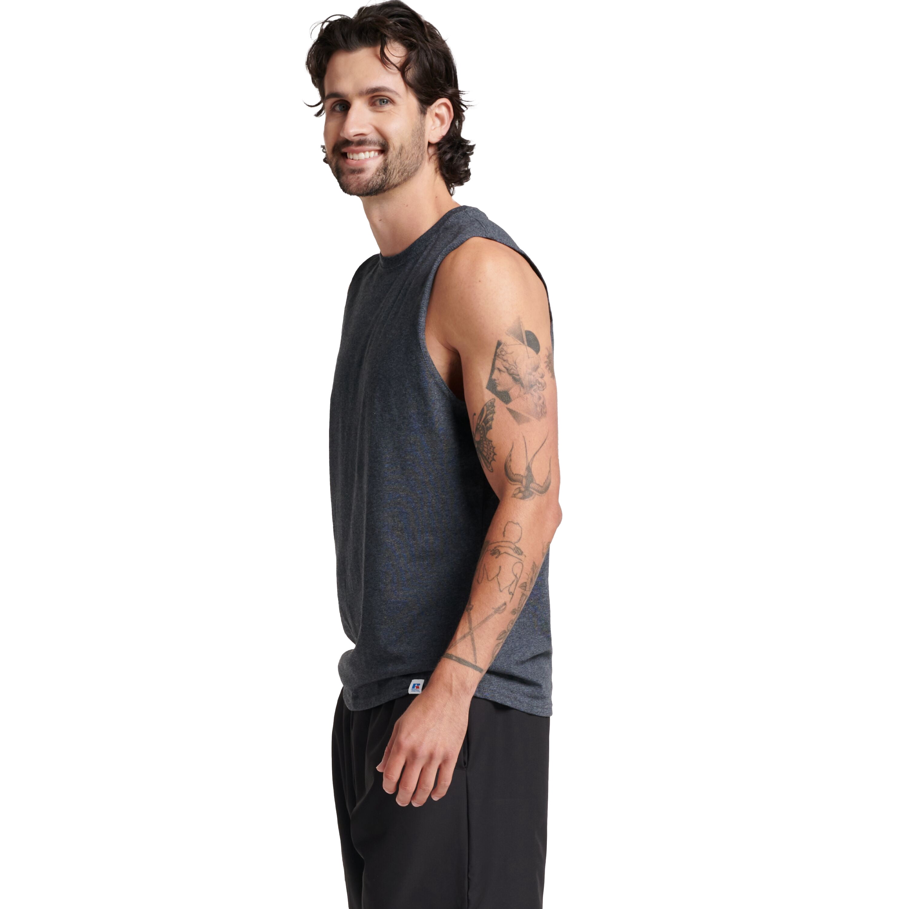 Russell Athletic Men's Dri-Power Cotton Performance Muscle Shirt with Moisture Wicking, Sizes S-4XL