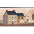 thumbnail image 1 of Vintage Maison de Village Fasades Moutons Beige Brun Papier Peint Bord Design Rétro, Rouleau 15' x 7'', 1 of 3