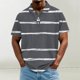 thumbnail image 1 of Blusa y camisa de manga corta con cuello vuelto para hombre, informal, de moda, de color liso, con botones, solapa y hebilla de gancho, camiseta de manga corta de poliéster para hombre., 1 of 5