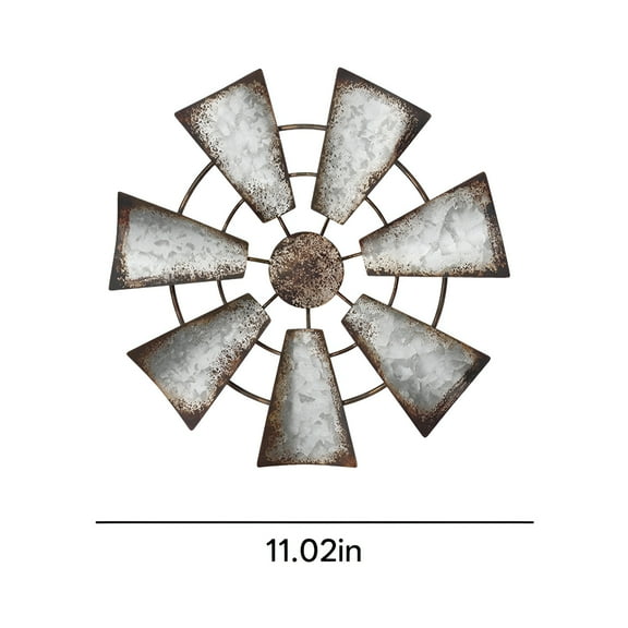 LAMIRO Windmill Rustic Farmhouse Windmill Wall Decoration Unique Metal Art for Home Bedroom Living Room Country Charm