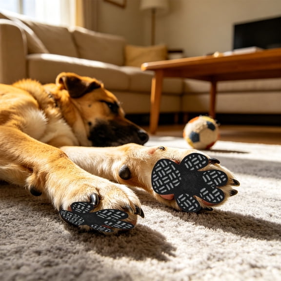 Roiihwy Dog Paw Grips 4PCS Anti-Slide Traction Pads - Non-Slip Paw Pads for Senior Dogs Wood Tile Black