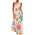 thumbnail image 1 of Gibobby Vestidos para Mujer Casuales Vestido largo adecuado para mujer, vestido largo elegante suelto a la moda de verano para mujer, vestidos florales (Naranja,XL), 1 of 5