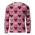 thumbnail image 5 of Fgvctg Mens Valentine's Day Sweater Ribbed Knit Crewneck Sweaters Love Heart Print Romantic Pullover Slim Fit Long Sleeve Sweater Oversized Spring Blouses Hot Pink 4XL, 5 of 5