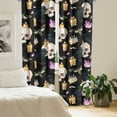thumbnail image 2 of Ambesonne Gothic Art Curtains, Spooky Ravens Death Moth, Pair of 28"x63", Charcoal Grey and Apricot, 2 of 5