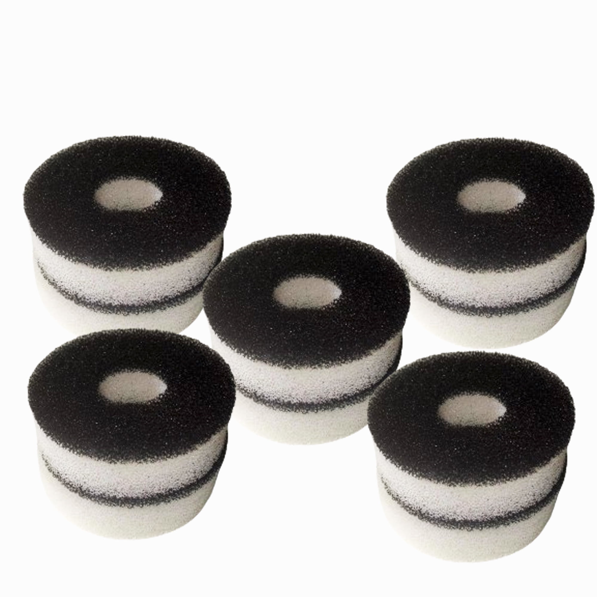 Qzbhct 8 Pcs Round Foam Filter Pads 8 Pcs Black Rings for Aquarium Bio Sponge Replacement Service Kit