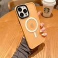 thumbnail image 2 of Magnetic For iPhone 13 Pro Case wireless charging anti-fingerprint Compatible with MagSafe for Women Men , Hard translucent matte back Cover , Luxury 13Pro Phone Cases (For iphone 13Pro, Orange), 2 of 13