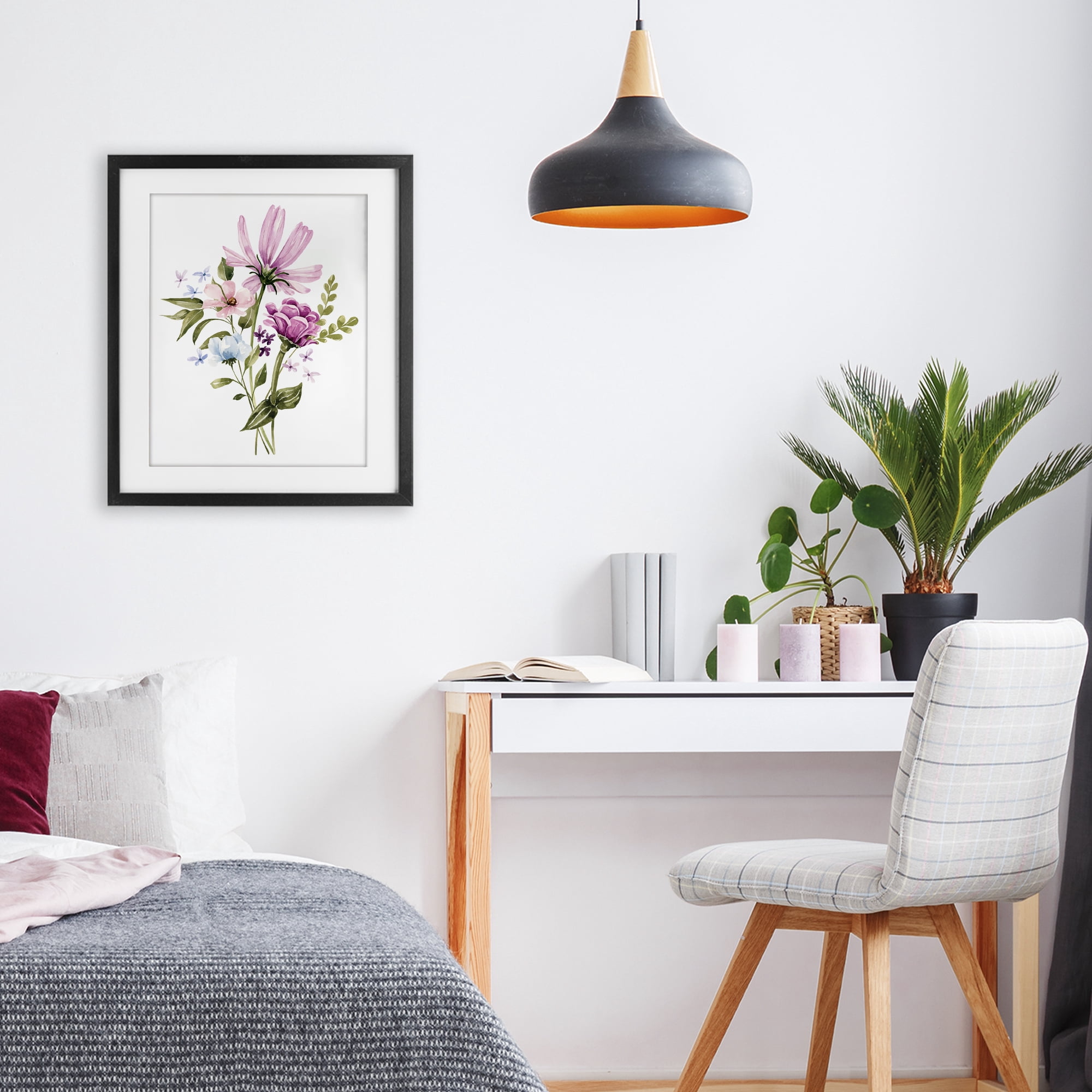 Stupell Industries Wildflower Fields Floral Bundle Black Framed Print Under Glass, design by Bethany Sandoval