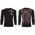 thumbnail image 2 of Archaic by Affliction Men's Thermal Shirt SPINE WINGS Black, 2 of 4
