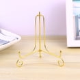 thumbnail image 5 of KAKOWELY display stand 5 Inch Chic Iron Display Stand Desktop Dish Holder Decorative Crafts Display Rack for Plate Picture Frame Artwork (Golden)3.15"X3.15"X4.92", 5 of 5