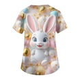 thumbnail image 5 of Easter Scrub Tops for Women Plus Size Funny Graphic Printed V Neck Short Sleeve Shirts Womens Plus Size Nursing Uniform Scrubs with Pockets, 5 of 5