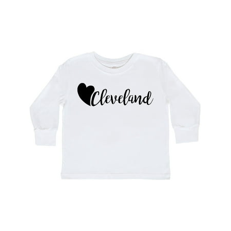 

Inktastic Cleveland with a heart Gift Toddler Boy or Toddler Girl Long Sleeve T-Shirt