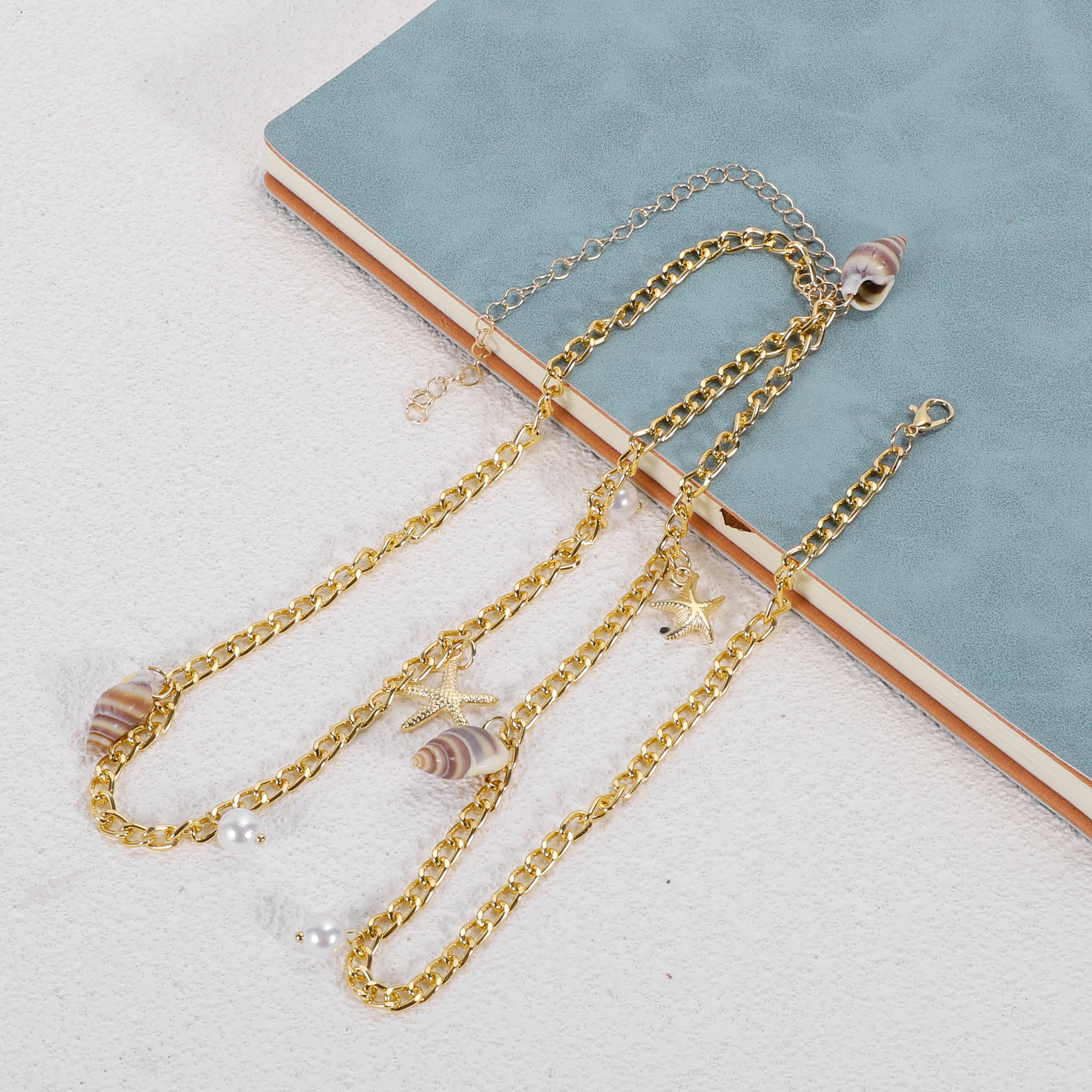 Unique Bargains Bohemian Beach Shell Adjustable Waist Belt Gold Tone