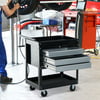 New MTN-G Rolling 3 Drawer Utility Tool Cart Tray Storage Workshop Garage Shelf w/ Locks-black
