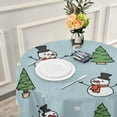 thumbnail image 6 of Coolnut Christmas Snowman Round Tablecloth 60", Waterproof Stain and Wrinkle Resistant Washable Decorative Table Covers for Kitchen Dining Tabletop Party Outdoor Picnic Christmas Decor, 6 of 7