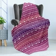 thumbnail image 4 of Tribal Soft Flannel Fleece Throw Blanket, Geometric Pattern with Motifs and Ombre Backdrop Prehistoric Culture Doodle Art, Cozy Plush for Indoor and Outdoor Use, 70" x 90", Multicolor, by Ambesonne, 4 of 5