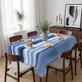 thumbnail image 6 of Blue Stripes Table Cloth Waterproof Tablecloths, Watercolor Retro Ombre Abstract Tie Dye Art Tablecloth Dining Table Cover for Kitchen Party Tabletop Outdoor, Rectangle Tablecloth 52x70 Inch, 6 of 9