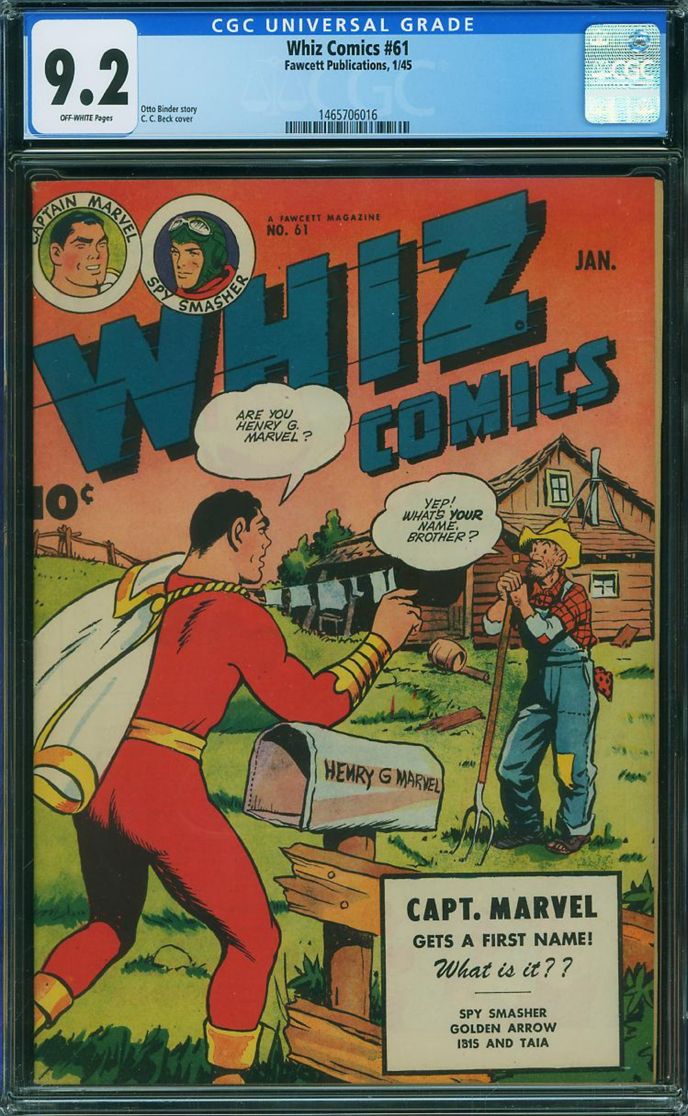 Cover of Whiz Comics #61