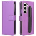 thumbnail image 2 of ELEHOLD for Samsung Galaxy Z Fold 5 Leather Wallet Case Business/Vintage Style with Card Slot Holder Pen Slot Stand Function Shockproof Scratch-Resistant Case for Galaxy Z Fold 5 2023,Purple, 2 of 9