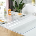 thumbnail image 1 of GCIVETCAT Custom 96 x 42 Inch Clear Table Cover Protector, 1.5mm Thick Table Protector for Dining Room Table, Clear Plastic Tablecloth Protector, Clear Table Cloth Pad for Kitchen Wood Grain 8ft, 1 of 8
