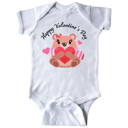 

Inktastic Happy Valentine s Day- cute bear Gift Baby Boy or Baby Girl Bodysuit