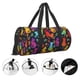 thumbnail image 3 of Balery Colorful Cats Bolsa de Gimnasio para Mujeres y Hombres, Bolsa de Viaje Impermeable, Bolsa de Fin de Semana con Compartimento para Zapatos y Bolsillo Húmedo, 3 of 6