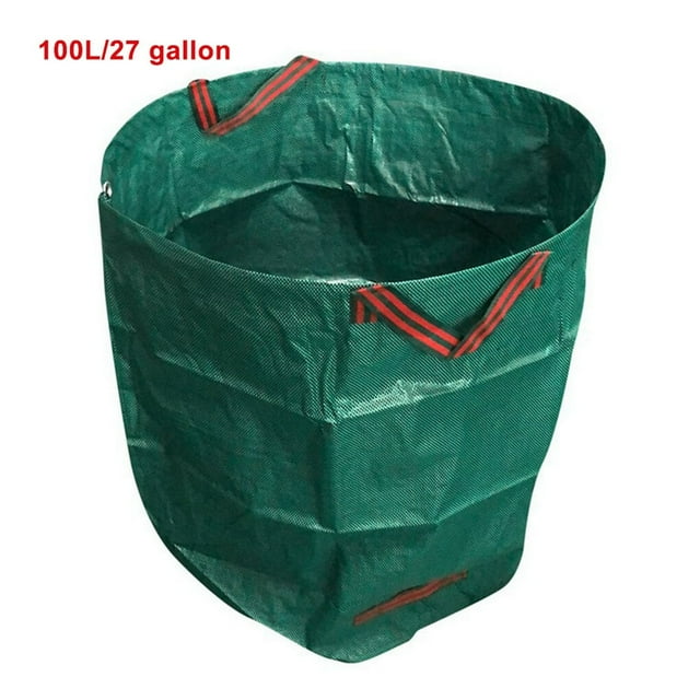 Leaf Storage Bag Waterproof Garden Trash Can Plastic Yard Waste Collection Bin 100L/27 Gallons