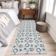 thumbnail image 5 of Blue Starfish Washable Runner Rugs 2'x6', Flip Flops Swim Circle Pearl Linen Texture Low Pile Throw Entryway Rug Non-Slip Sturdy Edge Binding Carpet for Indoor Bedside Entrance Bedside, 5 of 9