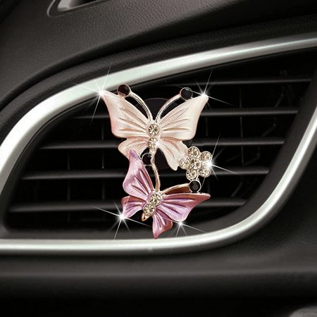 1PC Butterfly Car Aromatherapy Vent Clip - Car Air Vent Freshener Perfume Clip Aroma Interior-Pink