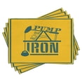 thumbnail image 1 of Ambesonne Fitness Place Mats Set of 4, Pump Some Iron Vintage, Standard Size, Petrol Blue Marigold, 1 of 6