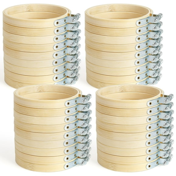 Aros bordados Caydo, 36 piezas, 8 cm, adornos navideños
