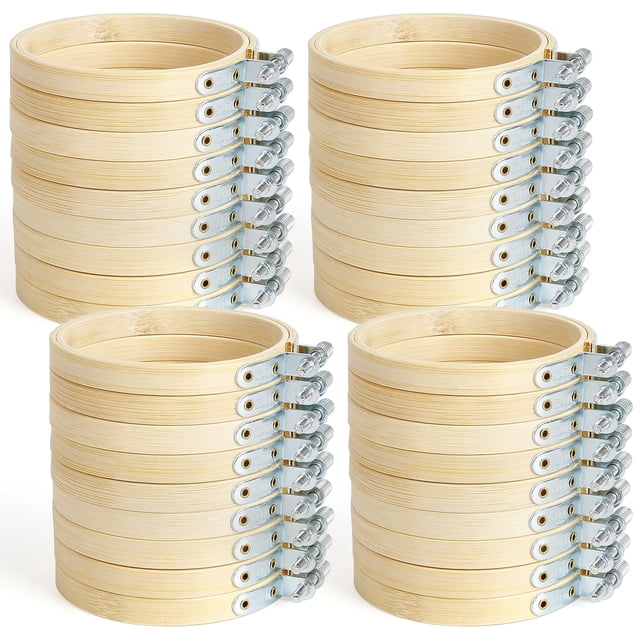 Aros bordados Caydo, 36 piezas, 8 cm, adornos navideños