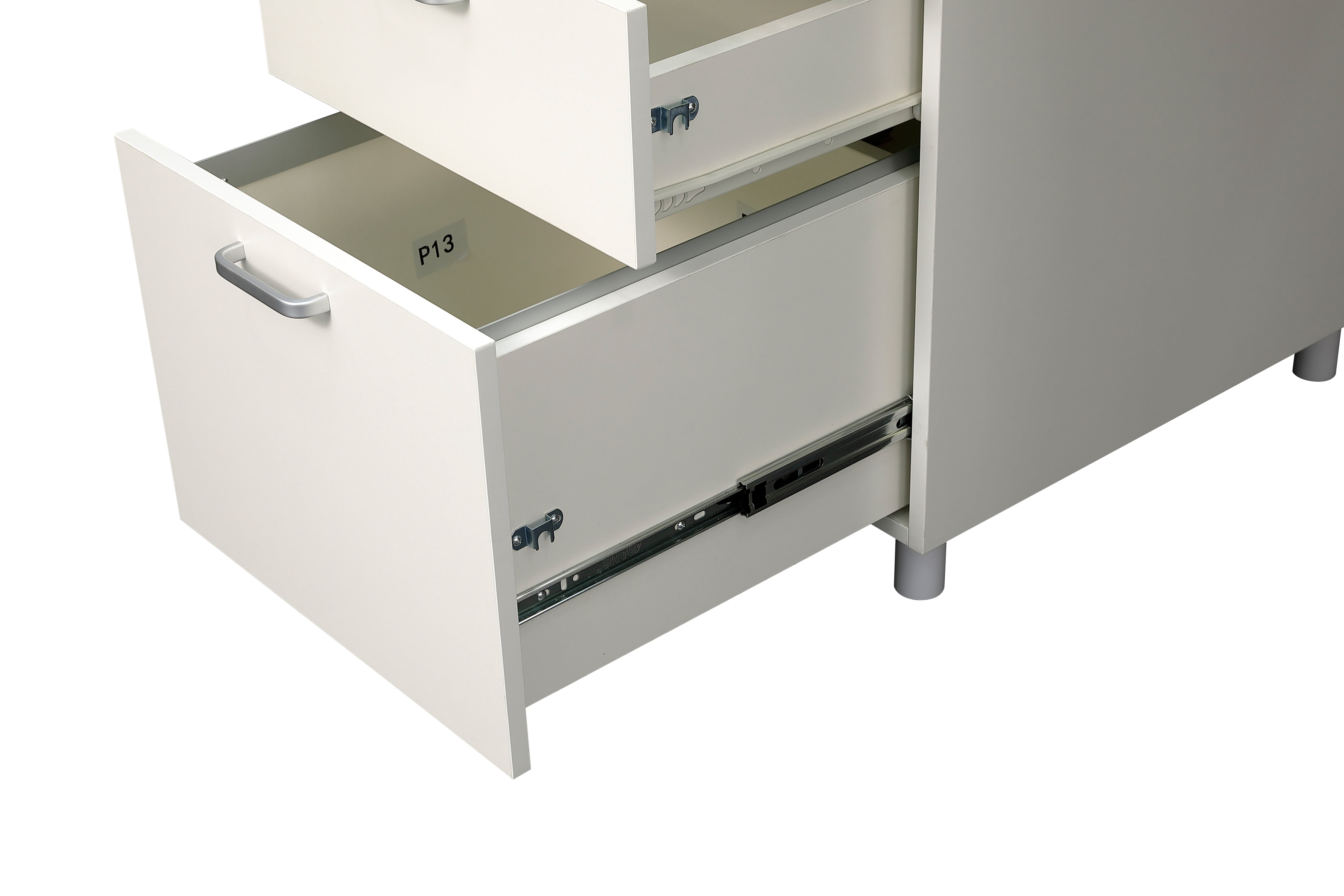 Modern Designs by Crafts and Comfort Milano Modern Home & Office Computer Desk - 47 Inch with 3 Locking Drawers - Wooden Study Writing Desk with Storage Space - White
