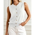 thumbnail image 3 of BTFBM Sweater Vest Women Casual Crewneck Loose Button Down Knit Sleeveless Cardigan Spring Clothes Summer Vest Tops, 3 of 8