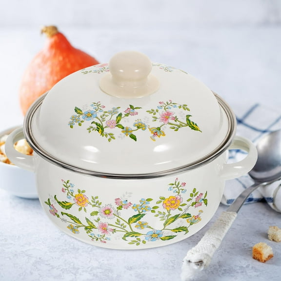 HOOWIFFY Small Enamel Pots Set of 3, - Cookware Perfect for Soups, Noodles, and More