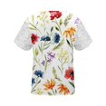 thumbnail image 4 of Mujeres moda verano Sexy pliegue impreso regular mujeres manga corta cuello en V botón Top OAVQHLG3B Store  lin121212, 4 of 4