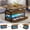 Rustic Brown, variant on 40" Lift Top Coffee Table, 4 in 1 Coffee Tables with Storage for Living Room, Small Farmhouse Coffee Table with 2 Drawers & LED Light for Dining Reception Room, Black