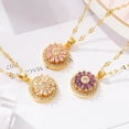 thumbnail image 5 of [Real Golden Plating] Style 360° Rotation Small Zou Chrysanthemum Flower Pendant Necklace Temperament Light Luxury Niche Design Sense Banquet Party Jewelry Accessories Annivers, 5 of 5