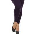 thumbnail image 4 of K-Cliffs Women's Full Length Seamless Fleece Leggings, Plus Size/One Size (Usually fits sizes 12-16), Purple, 4 of 5