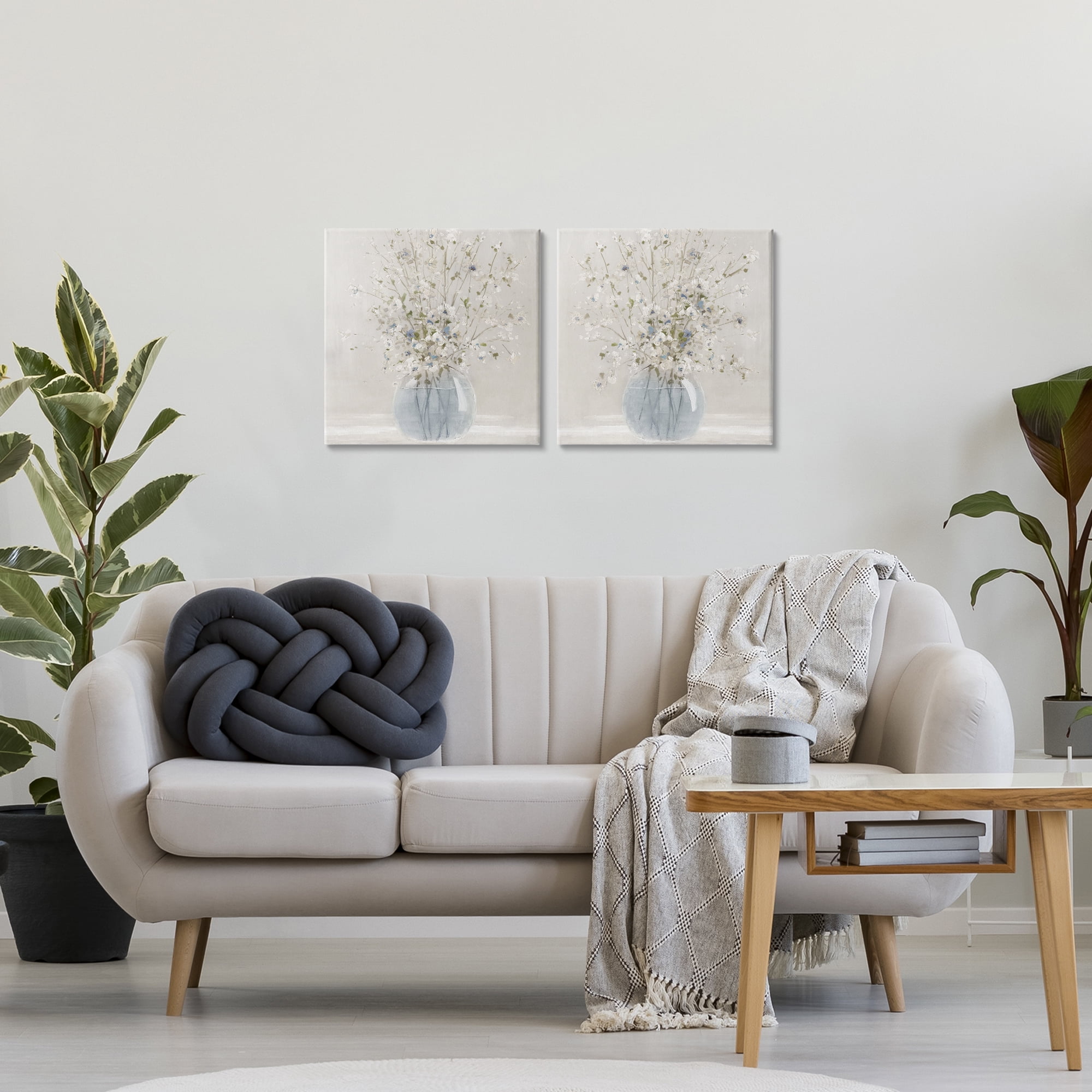Stupell Industries Delicate Glass Vase Bouquet 2 Piece Canvas Wall Art Set, design by Carol Robinson