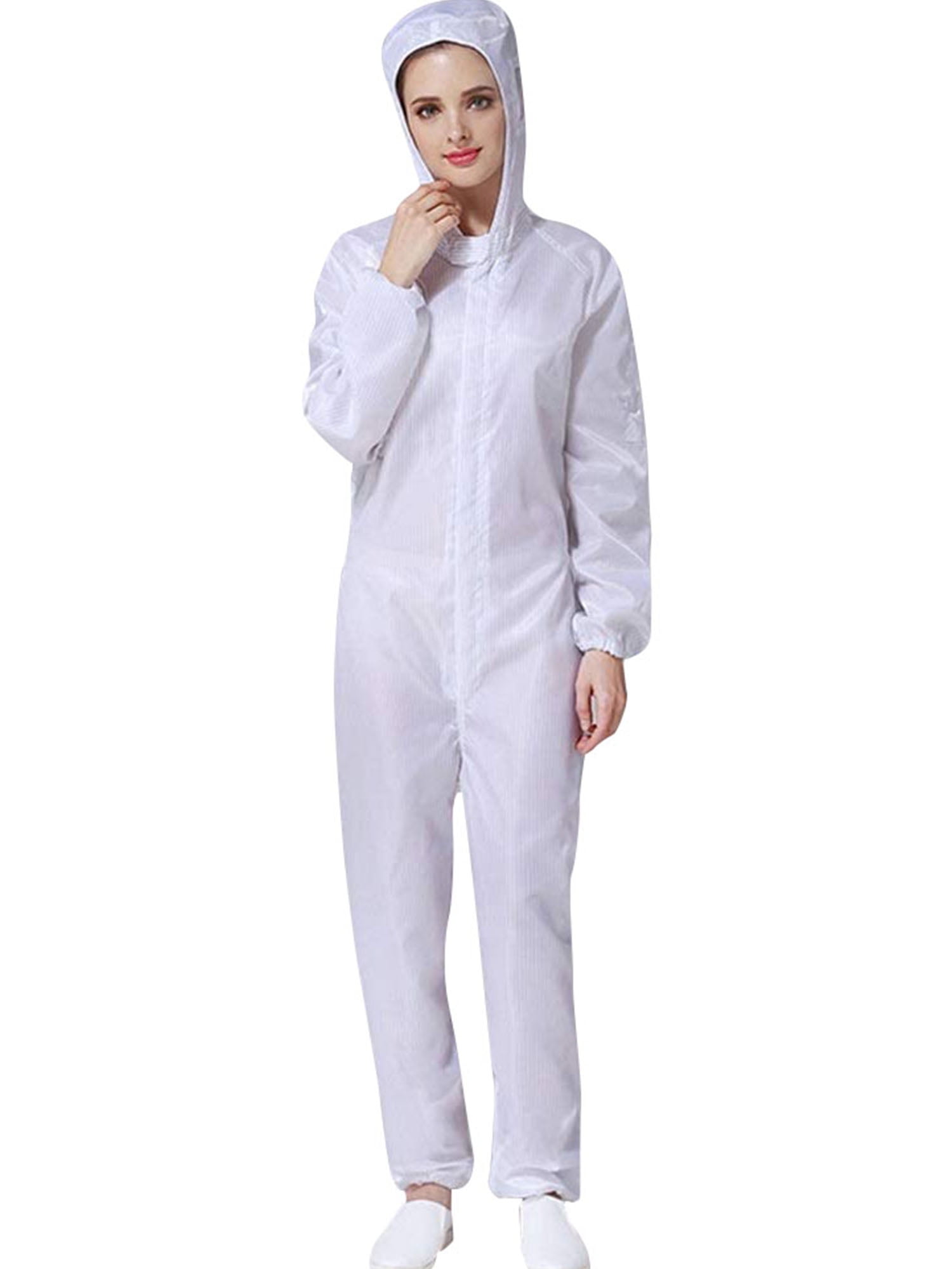 Polyester Dust-Proof and Anti-Static Work Coverall for Women Men S-3XL ChYoung Plus Size Reusable Protective Hooded