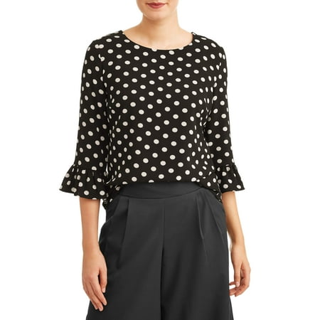 Polka Dot Ruffle Legging - DONNA SORRENTO Women's Polka Dot Ruffle Sleeve Top