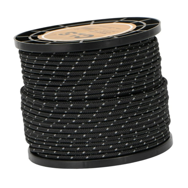 Cordón reflectante para tienda de campaña, cuerda para acampar, cuerda reflectante ligera multiusos para tienda de campaña, lona, actividades al Negro