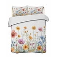 thumbnail image 2 of Wildflower Queen Size Down Alternative Comforter, Lightweight Comforter Quilt Bedding Set with Pillow Shams Country Flower Orange Pink Flower Plant All Seasons Bed Comforter Duvet Insert 90"x96", 2 of 7